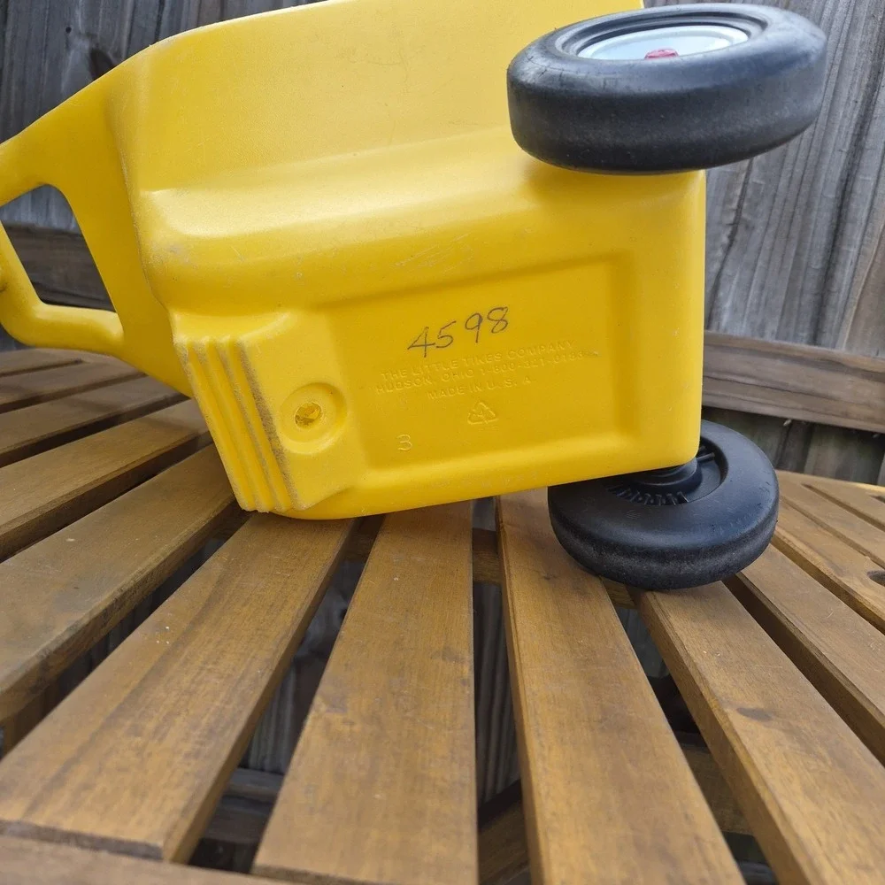 Little Tikes Yellow Trailer Cart Wagon Wheelbarrow Vintage for Green Tractor